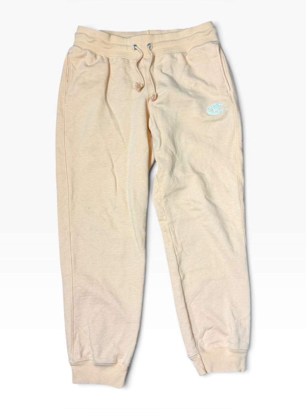 Champion Reverse Weave Thick Sweatpants Women Large Peach Drawstring Joggers